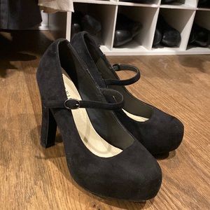 Torrid Black Faux Suede Mary Jane Platform Heel (WW)